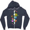 Pride Floral LGBT Colors Zipper Hoodie