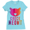 CHECK MEOWT CAT Ladies Fitted T-Shirt