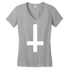 wasted youth inverted cross indie geek swag funny Women's V-Neck T-Shirt