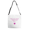 this is my heart when i see you Adjustable Strap Totes
