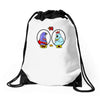eggplant wizard and king hippo Drawstring Bags
