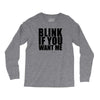 blink if you want me t shirt new funny college humor tee cool hilariou Long Sleeve Shirts