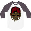 american football skull 3/4 Sleeve Shirt