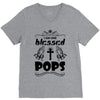 I Am One Blessed Pops V-Neck Tee