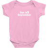 due in september Baby Onesie