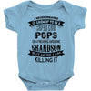 Super Cool Pops Of A Freaking Awesome Grandson Baby Onesie