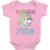 unicorns are born in june cute unicorn Baby Bodysuit