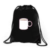 glass and coffee Drawstring Bags