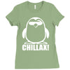 penguin chillax funny new Ladies Fitted T-Shirt