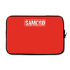samcro funny retro biker gang sons fancy dress anarchy vintage Laptop sleeve