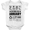 Born In January Baby Onesie