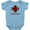 i'm with player 2 video game gamer computer geek nerd funny tee shirt Baby Onesie