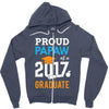 Class of 2017 Proud Papaw Graduation Zipper Hoodie