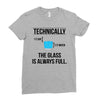 technically, the glass is always full Ladies Fitted T-Shirt