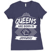 Queens Are Born In January Ladies Fitted T-Shirt