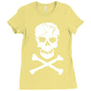 skull and crossbones pirate neon Ladies Fitted T-Shirt