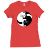 yin yang cat Ladies Fitted T-Shirt