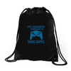 my favorite exercise is video games Drawstring Bags