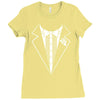 tuxedo wedding marriage prom holiday fancy dress cool geek nerd Ladies Fitted T-Shirt