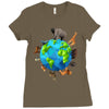 animal polygon around the planet Ladies Fitted T-Shirt