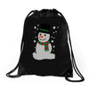 christmas snowman Drawstring Bags