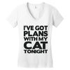 plans with my cats tonight Women's V-Neck T-Shirt