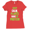 keep calm plants have protein Ladies Fitted T-Shirt