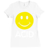 acid house smiley face 90's rave club hardcore party Ladies Fitted T-Shirt