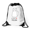 cat love person! Drawstring Bags