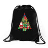 christmas tree made of bells stocking santa Drawstring Bags