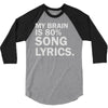 my brain is 80% song lyrics 3/4 Sleeve Shirt