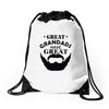 mens grandads bearded Drawstring Bags