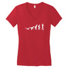 icke evolution t shirt   funny Women's V-Neck T-Shirt