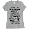 I Am A November Women Ladies Fitted T-Shirt