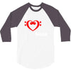 i love heart bass guitar music 3/4 Sleeve Shirt