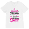 Celebrating With the 2nd Birthday Queen V-Neck Tee