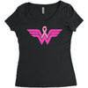 breast cancer wonder woman Women's Triblend Scoop T-shirt