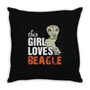 This Girl Loves Her Beagle Throw Pillow