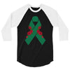 liver ribbon and rose 3/4 Sleeve Shirt