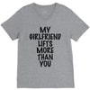 my girlfriend lifts more than you (2) V-Neck Tee