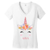 birthday unicorn family series sister Women's V-Neck T-Shirt