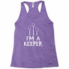 i am a keeper Racerback Tank