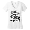 girls compete, women empower Women's V-Neck T-Shirt