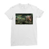 dinosaur attack Ladies Fitted T-Shirt