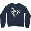 music heart rock baseball Crewneck Sweatshirt