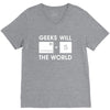 geeks will save the world mac version (2) V-Neck Tee
