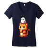 brave kitty Women's V-Neck T-Shirt