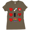 ls lesbian full heart Ladies Fitted T-Shirt