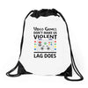 i love video games Drawstring Bags