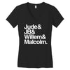 a litle life book white logo Women's V-Neck T-Shirt